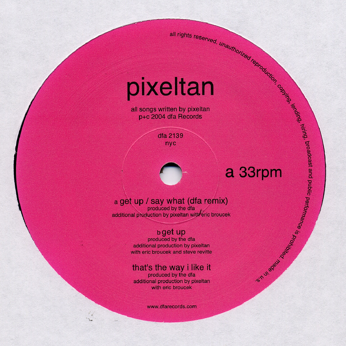 Pixeltan - Get Up / Say What 12"