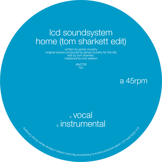 LCD Soundsystem - Home (Tom Sharkett Edit) 12"