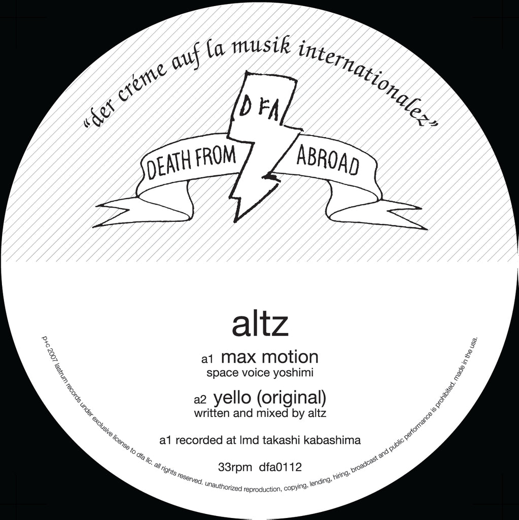 Death From Abroad: Altz - Max Motion (w/ Idjut Boys Remixes) 12"