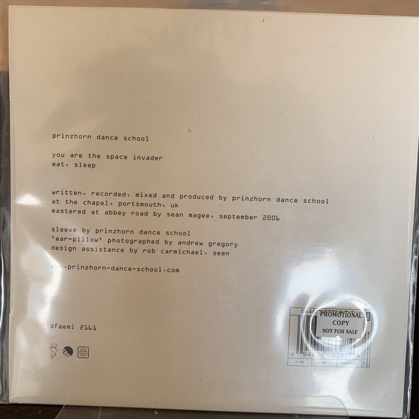 Prinzhorn Dance School - You Are The Space Invader 7" Original Version